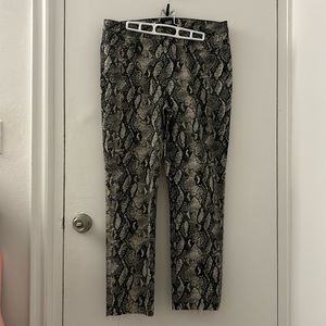 Paige Jeans Hoxton Raw Hem Snake Print High-Rise Slim Jeans